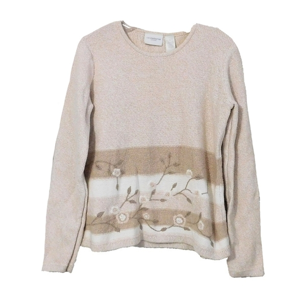 Liz Claiborne Sweaters - LIZ CLAIBORNE LIZ SPORT DOGWOOD HEM COTTON SWEATER